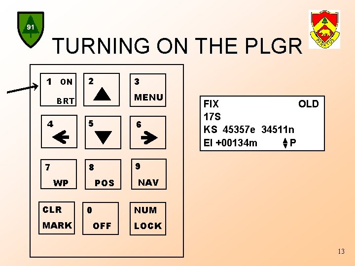 91 TURNING ON THE PLGR 1 ON 2 3 MENU BRT 4 7 5