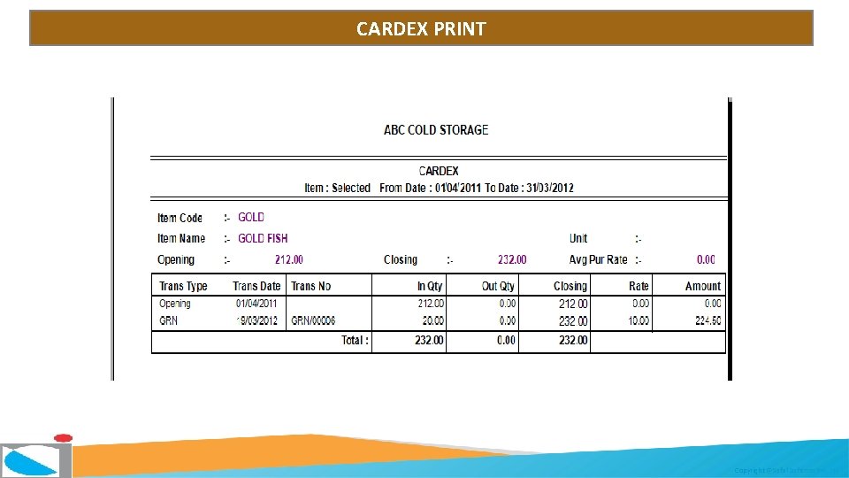 CARDEX PRINT Copyright @Safal Softcom Pvt. Ltd. 