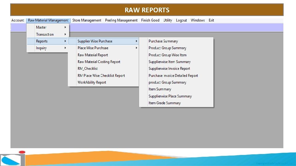 RAW REPORTS Copyright @Safal Softcom Pvt. Ltd. 