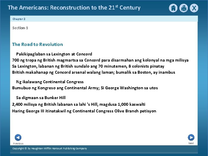 The Americans: Reconstruction to the 21 st Century Chapter 2 Section-1 The Road to