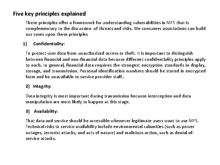 Five key principles explained These principles offer a framework for understanding vulnerabilities in MFS