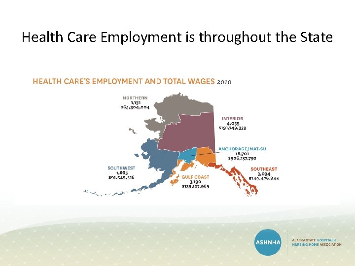 Health Care Employment is throughout the State Health Care Employment is throughout the State