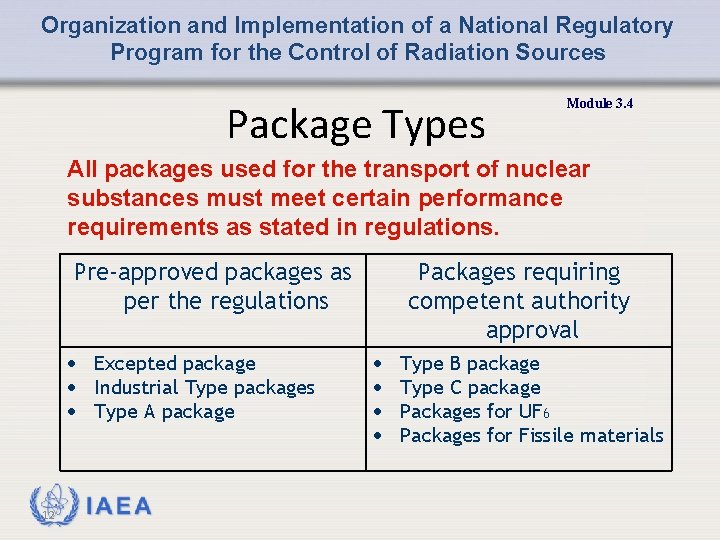 Organization and Implementation of a National Regulatory Program for the Control of Radiation Sources