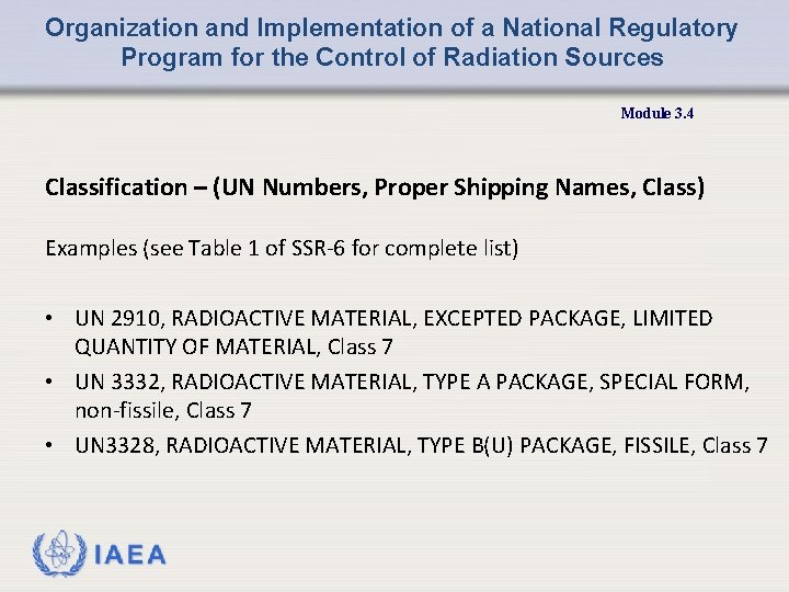 Organization and Implementation of a National Regulatory Program for the Control of Radiation Sources