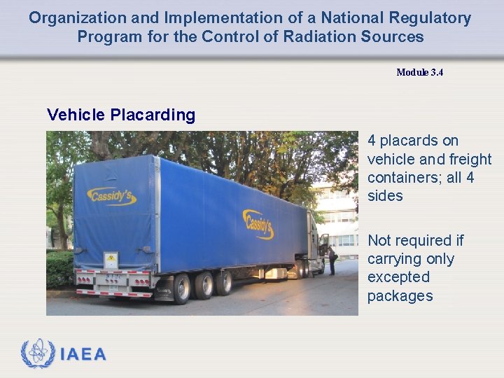 Organization and Implementation of a National Regulatory Program for the Control of Radiation Sources