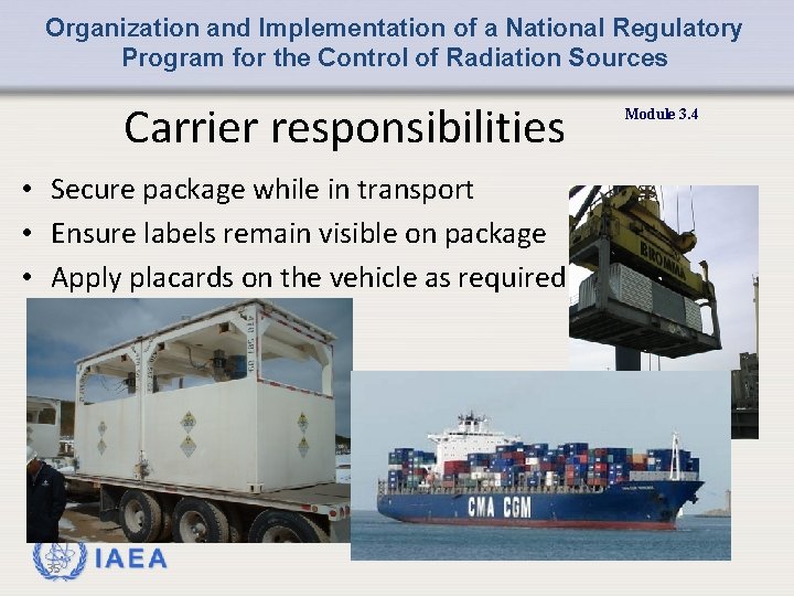 Organization and Implementation of a National Regulatory Program for the Control of Radiation Sources