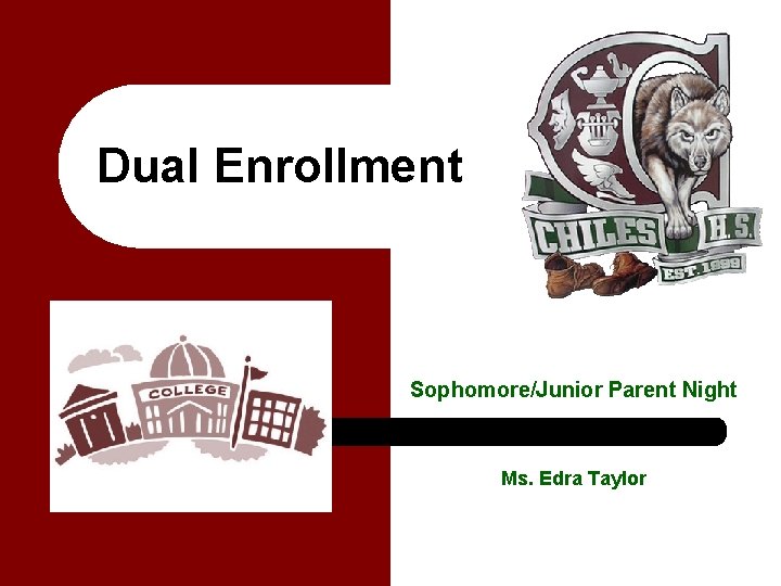 Dual Enrollment Sophomore/Junior Parent Night Ms. Edra Taylor Dual Enrollment Sophomore/Junior Parent Night Ms. Edra Taylor