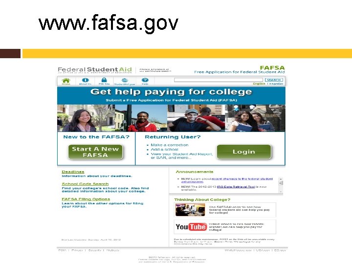 www. fafsa. gov 