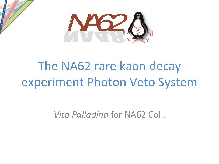 The NA 62 rare kaon decay experiment Photon Veto System Vito Palladino for NA