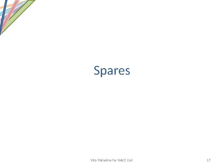 Spares Vito Palladino for NA 62 Coll. 17 