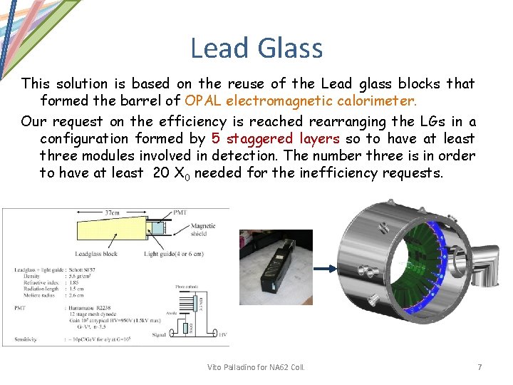 Lead Glass This solution is based on the reuse of the Lead glass blocks