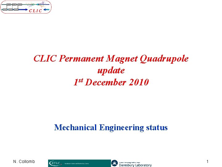 CLIC Permanent Magnet Quadrupole update 1 st December 2010 Mechanical Engineering status N. Collomb