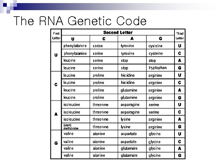 The RNA Genetic Code 