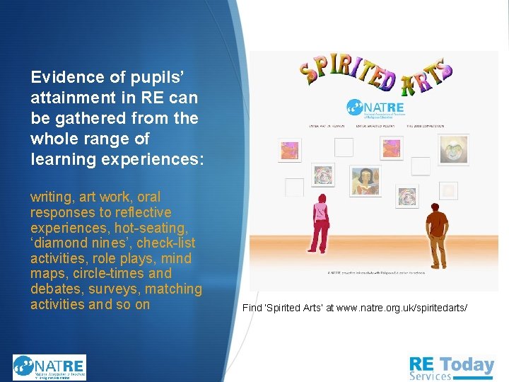 Evidence of pupils’ attainment in RE can be gathered from the whole range of