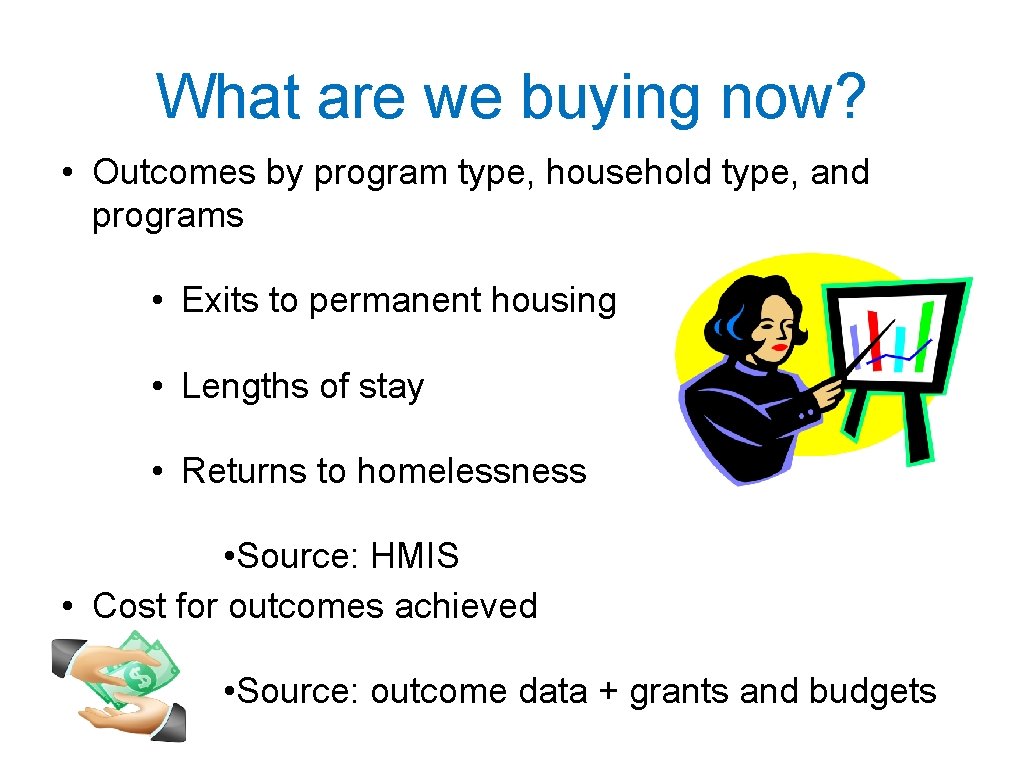 What are we buying now? • Outcomes by program type, household type, and programs