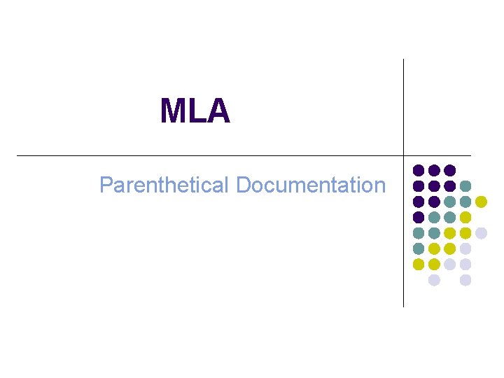 MLA Parenthetical Documentation 