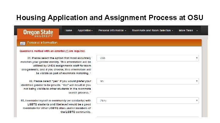 Housing Application and Assignment Process at OSU 