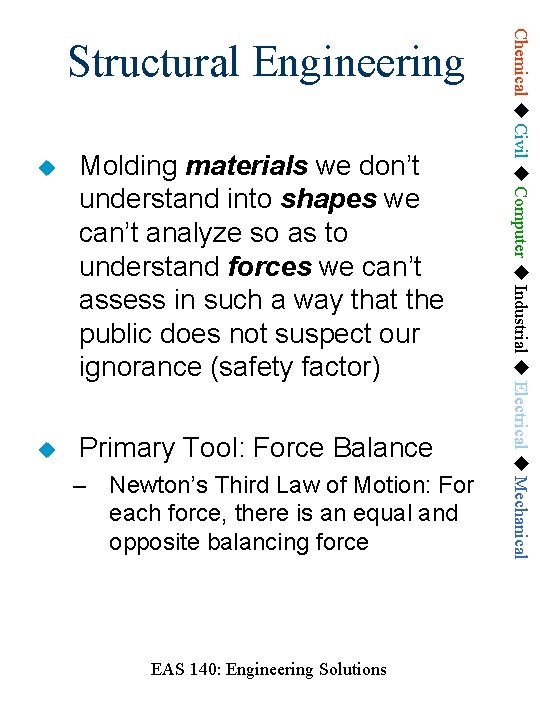  Molding materials we don’t understand into shapes we can’t analyze so as to