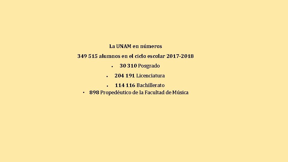 La UNAM en números 349 515 alumnos en el ciclo escolar 2017 -2018 30