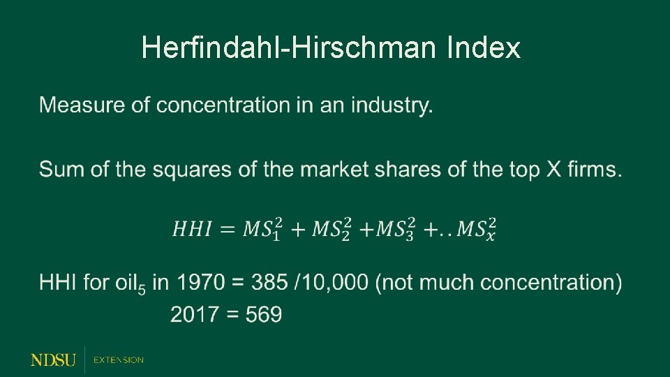 Herfindahl-Hirschman Index • 