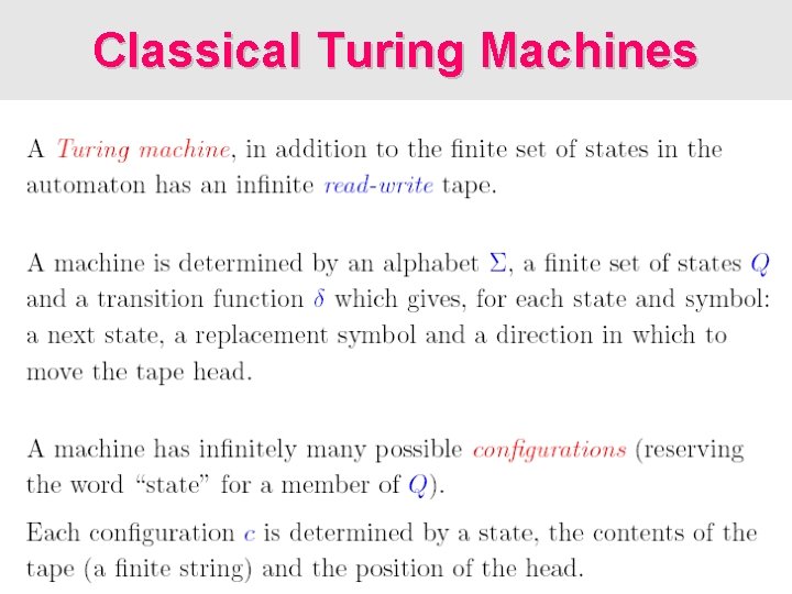 Classical Turing Machines 