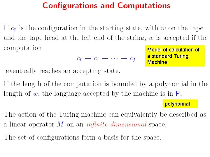 Model of calculation of a standard Turing Machine polynomial 