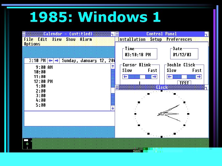 1985: Windows 1. 0 
