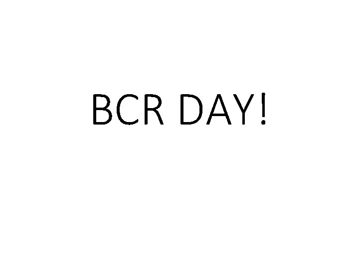 BCR DAY! 