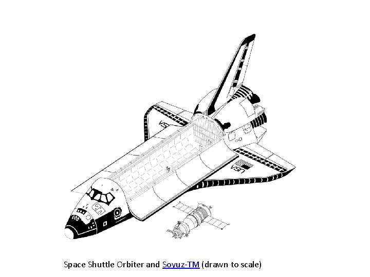 Space Shuttle Orbiter and Soyuz-TM (drawn to scale) 