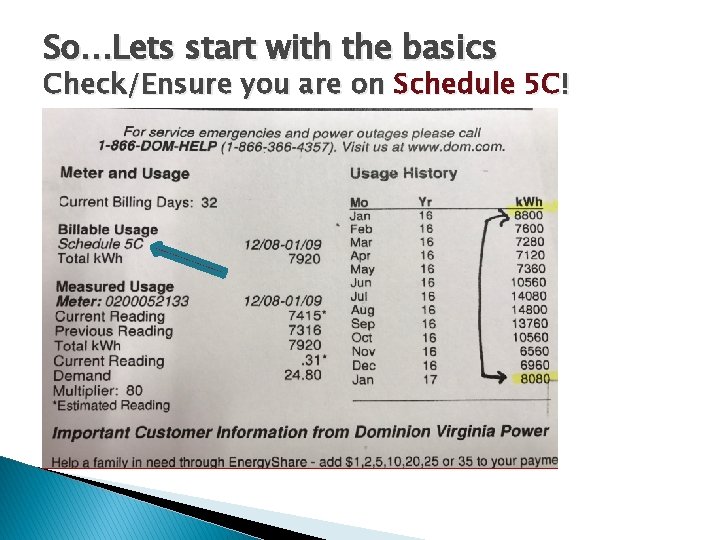 So…Lets start with the basics Check/Ensure you are on Schedule 5 C! 