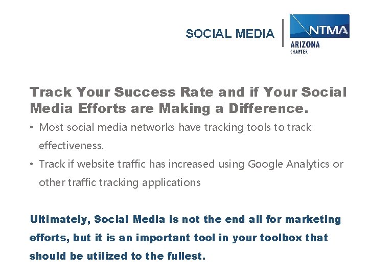SOCIAL MEDIA Track Your Success Rate and if Your Social Media Efforts are Making