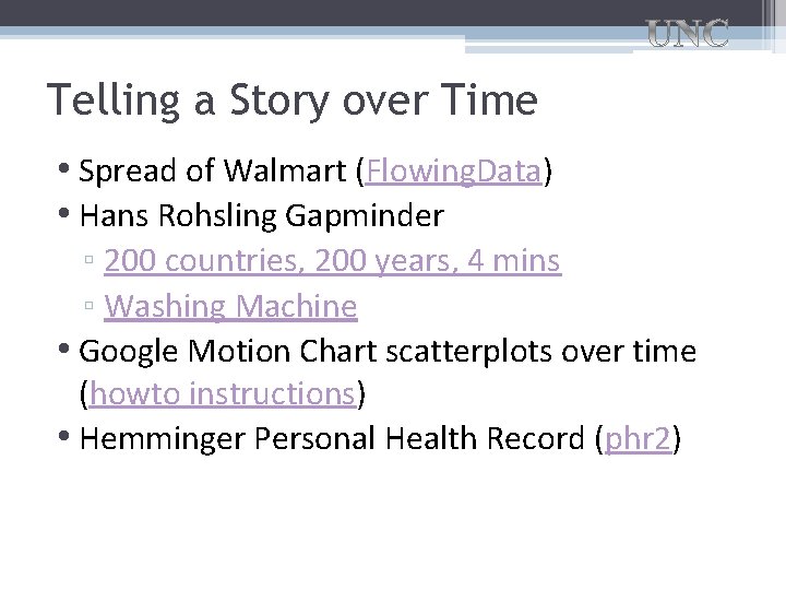 Telling a Story over Time • Spread of Walmart (Flowing. Data) • Hans Rohsling