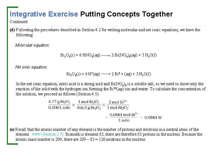 Integrative Exercise Putting Concepts Together Continued (d) Following the procedures described in Section 4.