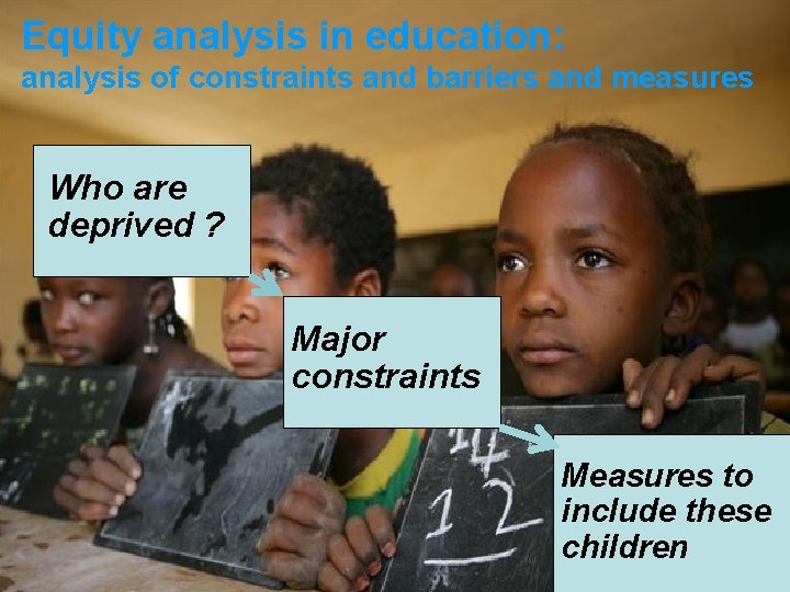 Equity analysis in education: analysis of constraints and barriers and measures Who are deprived