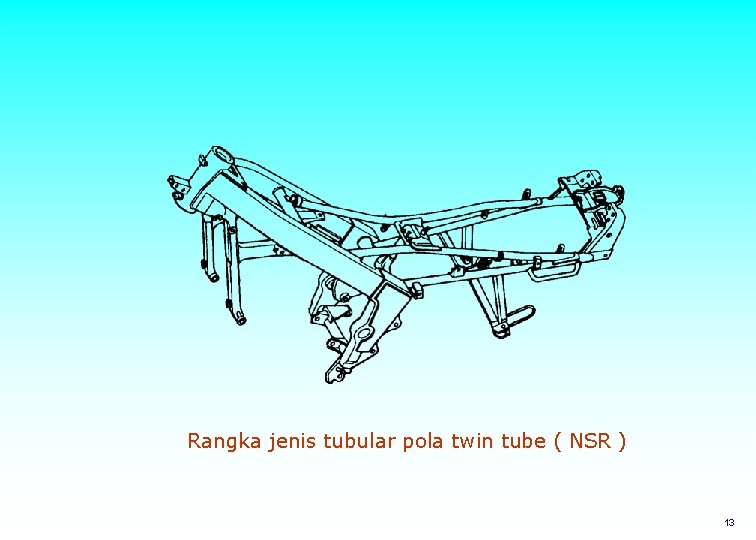 Rangka jenis tubular pola twin tube ( NSR ) 13 