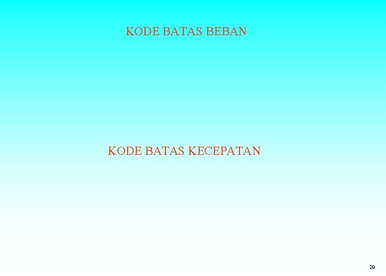 KODE BATAS BEBAN KODE BATAS KECEPATAN 29 