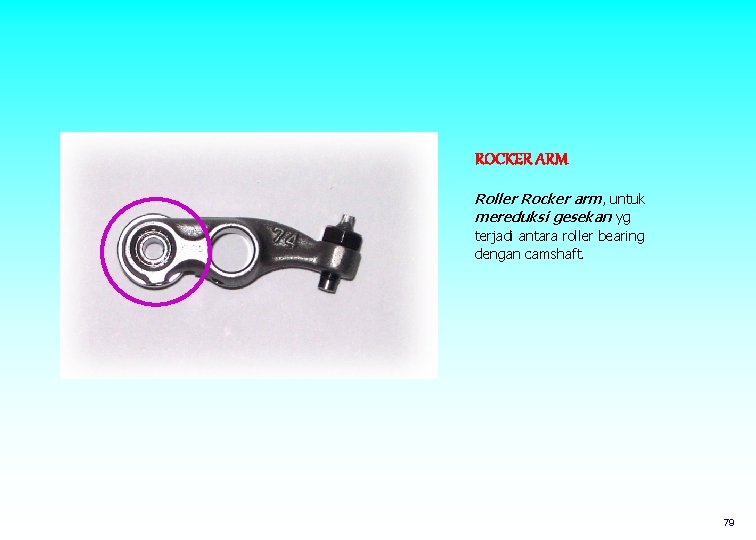 ROCKER ARM Roller Rocker arm, untuk mereduksi gesekan yg terjadi antara roller bearing dengan