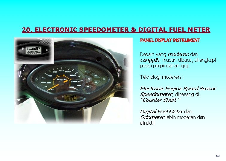 20. ELECTRONIC SPEEDOMETER & DIGITAL FUEL METER PANEL DISPLAY INSTRUMENT Desain yang moderen dan