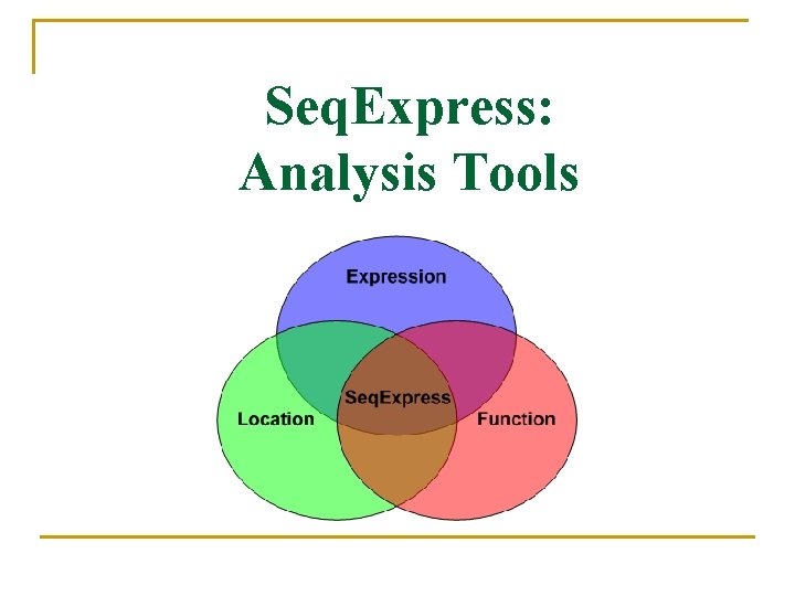 Seq. Express: Analysis Tools 