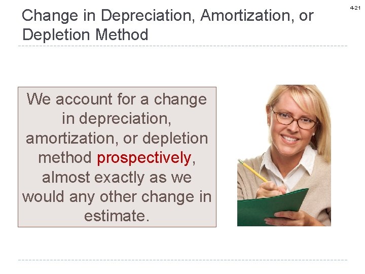 Change in Depreciation, Amortization, or Depletion Method We account for a change in depreciation,