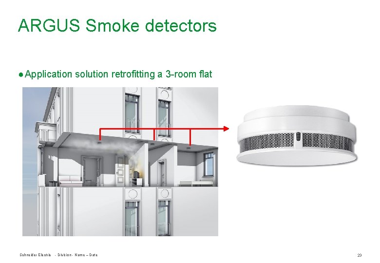 ARGUS Smoke detectors ● Application solution retrofitting a 3 -room flat Schneider Electric - ARGUS Smoke detectors ● Application solution retrofitting a 3 -room flat Schneider Electric -