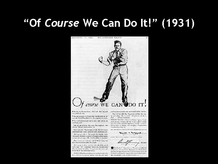 “Of Course We Can Do It!” (1931) 