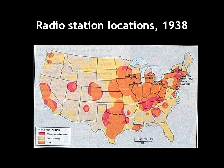 Radio station locations, 1938 
