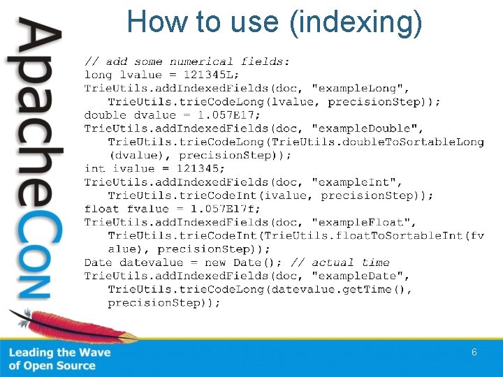 How to use (indexing) 6 