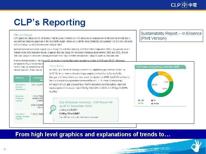 CLP’s Reporting Sustainability Report – In Essence (Print Version) From high level graphics and