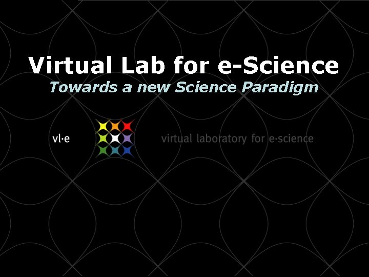 Virtual Lab for e-Science Towards a new Science Paradigm 