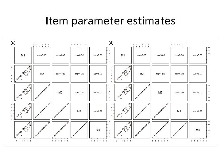 Item parameter estimates 