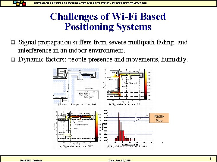 RESEARCH CENTRE FOR INTEGRATED MICROSYSTEMS - UNIVERSITY OF WINDSOR Challenges of Wi-Fi Based Positioning