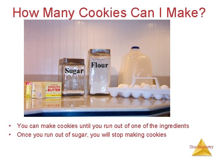 How Many Cookies Can I Make? • You can make cookies until you run