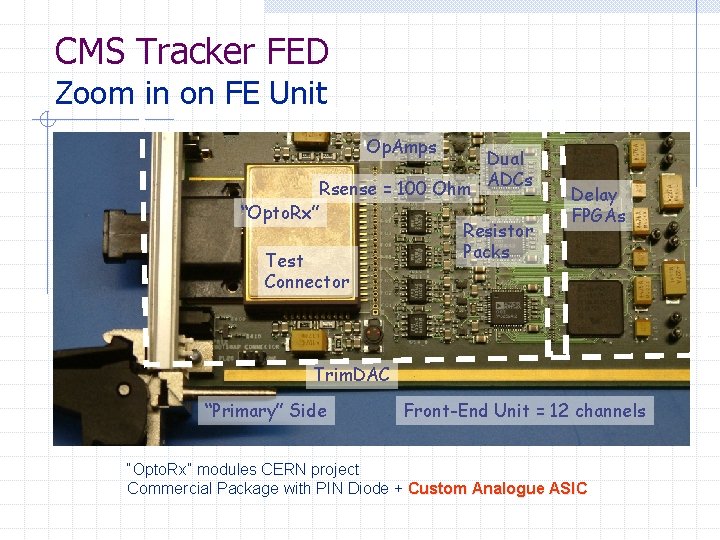 CMS Tracker FED Zoom in on FE Unit Op. Amps Dual Rsense = 100